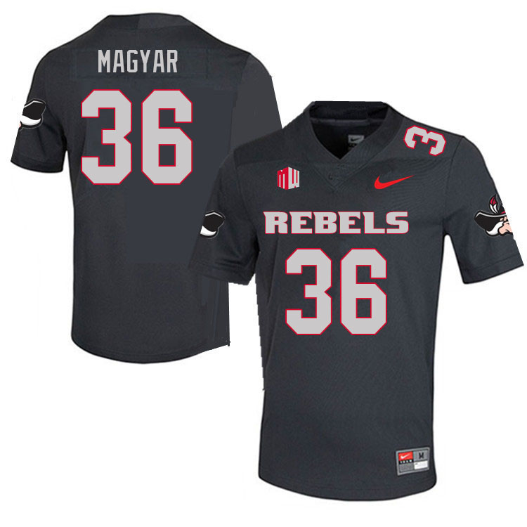 Men #36 Chad Magyar UNLV Rebels College Football Jerseys Sale-Charcoal
